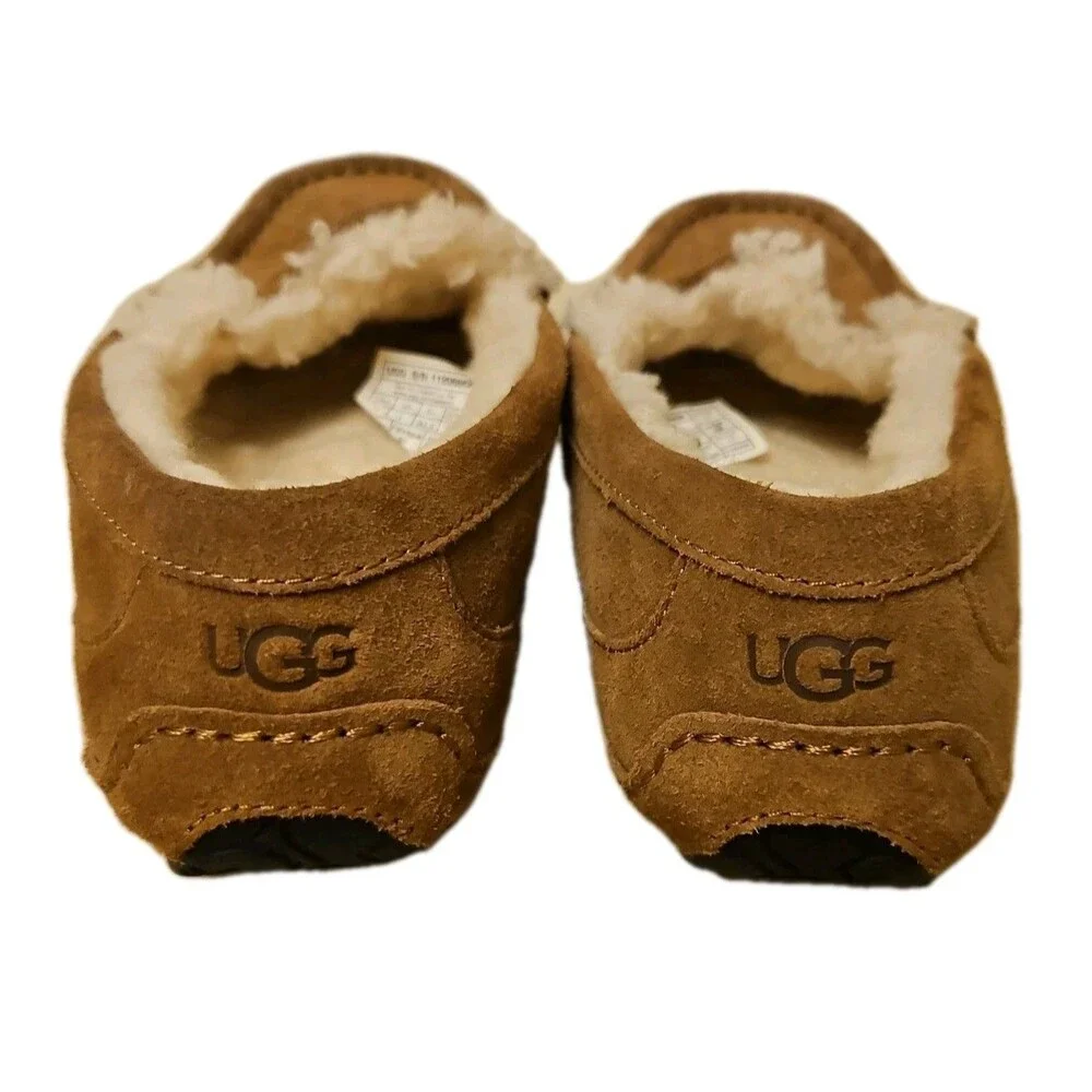 UGG Kids Ascot Chestnut Suede Moccasin Slippers Loafer, Size 2